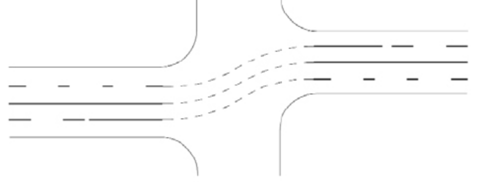 Marcaj de ghidare la traversarea unei intersectii